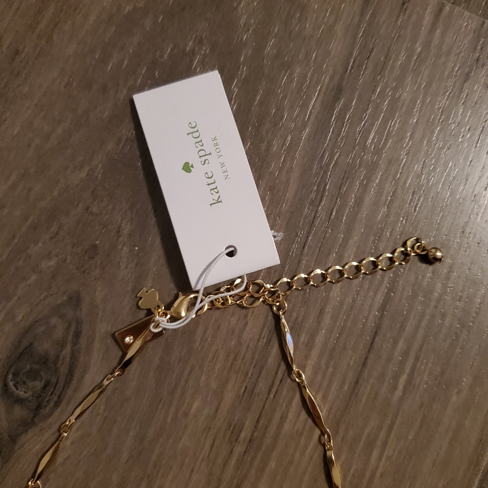 NWT Kate Spade Navy Sapphire Blue Pave the Way Statement Necklace - Picture 9 of 10